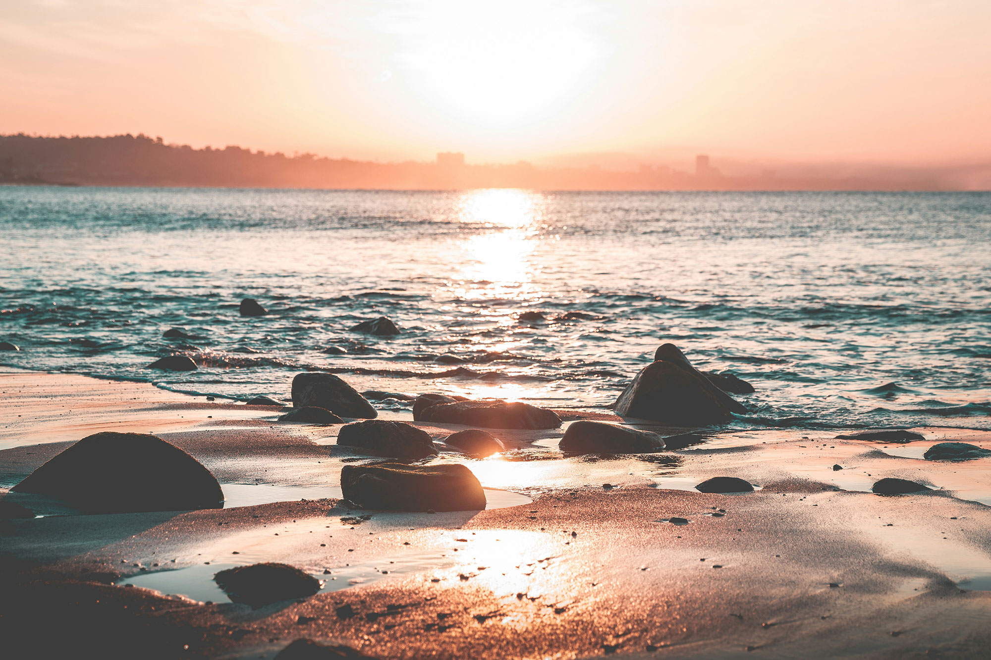 rocks on the beach in California